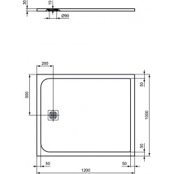 Ideal standard Receveur de douche rectangulaire Ultra Flat S 120 x 100 cm Blanc pur K Kobleo Ideal standard Receveur de douche rectangulaire Ultra Flat S 120 x 100 cm Blanc pur K Kobleo