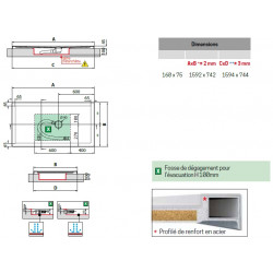 Novellini Receveur de douche OLYMPIC PLUS rectangulaire 160x75 cm hauteur 45 cm  Kobleo