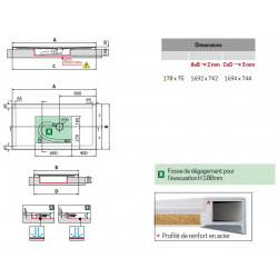 Novellini Receveur de douche OLYMPIC PLUS rectangulaire 170x75 cm hauteur 45 cm  Kobleo