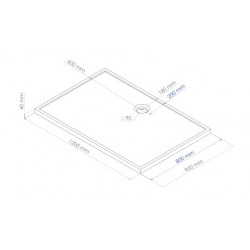 Ondée Receveur de douche rectangulaire 90 x 120 cm en SMC coloris blanc BULL Kobleo