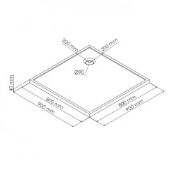 Ondée Receveur de douche BULL 90x90 cm SACHRDDBUL9090 Ondée Kobleo
