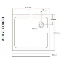 Ondée Receveur de douche acrylique extra-plat 80x80x5 cm ACRYL80x80 Ondée Kobleo Ondée Receveur de douche acrylique extra-plat 80x80x5 cm ACRYL80x80 Ondée Kobleo