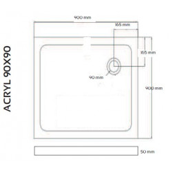 Ondée Receveur de douche acrylique extra-plat 90x90x5 cm ACRYL90x90 Ondée Kobleo Ondée Receveur de douche acrylique extra-plat 90x90x5 cm ACRYL90x90 Ondée Kobleo