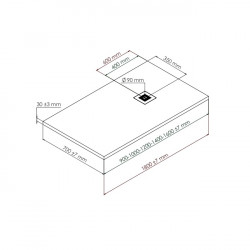 Ondée Receveur de douche NOLA anthracite 90 x 170 cm SAESRDD9070G Kobleo