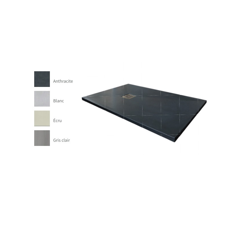 Ondée Receveur de douche carré 90 x 90 cm en résine extra-plat coloris blanc Kobleo Ondée Receveur de douche carré 90 x 90 cm en résine extra-plat coloris blanc Kobleo