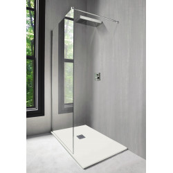 Ondée Receveur de douche carré 90 x 90 cm en résine extra-plat coloris écru  Kobleo