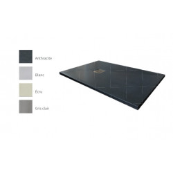 Ondée Receveur de douche carré 90 x 90 cm en résine extra-plat coloris écru  Kobleo