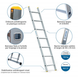 Hoström Echelle simple StablePRO 7 marches hauteur travail max 2,95m Hostrom Kobleo
