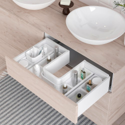 Emuca Lot de 4 Organisateurs latéraux Tidy en plastique blanc 8098215 Emuca Kobleo