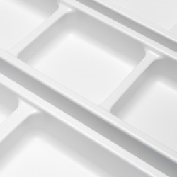 Emuca Lot de 4 Organisateurs latéraux Tidy en plastique blanc 8098215 Emuca Kobleo