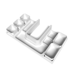 Emuca Lot de 4 Organisateurs latéraux Tidy en plastique blanc 8098215 Emuca Kobleo