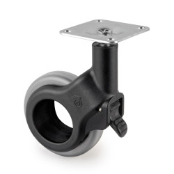 Emuca Kit roulettes Hole 2 D50mm plastique gris avec vis 2041421 Emuca Kobleo