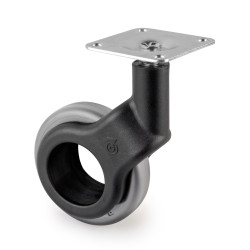 Emuca Kit roulettes Hole 2 D50mm plastique gris avec vis 2041421 Emuca Kobleo