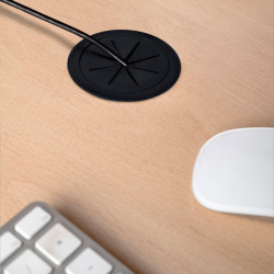 Emuca 10 passe-câbles pour table Roundot D60mm plastique noir 3920217 Emuca Kobleo