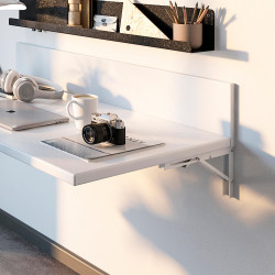 Emuca Lot de supports d'étagères pliables 200mm acier blanc 4014012 Emuca Kobleo