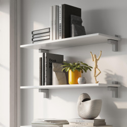 Emuca Lot de supports d'étagères pliables 200mm acier blanc 4014012 Emuca Kobleo