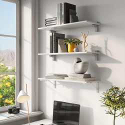 Emuca Lot de supports d'étagères pliables 200mm acier blanc 4014012 Emuca Kobleo