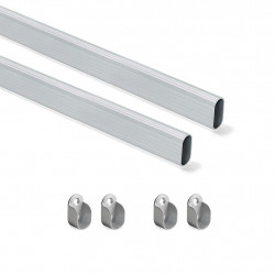 Emuca Kit tube de penderie 30x15mm L750mm alu anodisé mat 7070362 Emuca Kobleo