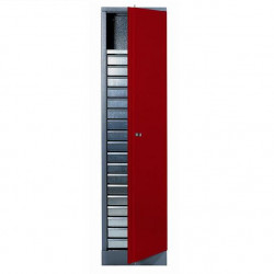 Kupper Armoire 1 porte et 1 étagère et 18 tiroirs Rouge Kobleo