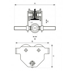 Stockman Chariot porte palan manuel mise en place rapide 3T PT30-A Stockman Kobleo