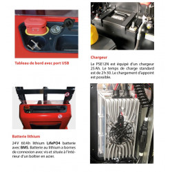 Stockman Gerbeur électrique lithium levée 2900mm 1,2T PSE12N2900 Stockman Kobleo