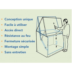 Trimetals Coffre de rangement crème en métal 1,96x0,89x1,13 m STOREGARD_CREME Kobleo