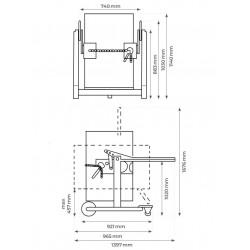 Stockman Porte-fût manuel 360kg 210l HD80A Stockman Kobleo