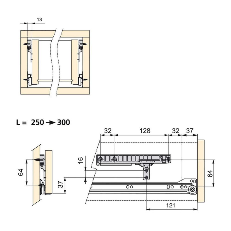 Emuca Kit de fermeture pour tiroir 250-300mm plastique gris 3042821 Emuca Kobleo Emuca Kit de fermeture pour tiroir 250-300mm plastique gris 3042821 Emuca Kobleo