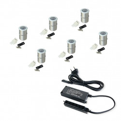 Emuca 6 Spots Led encastrables D18mm 95lm 1.2W anodisé mat 5073962 Emuca Kobleo