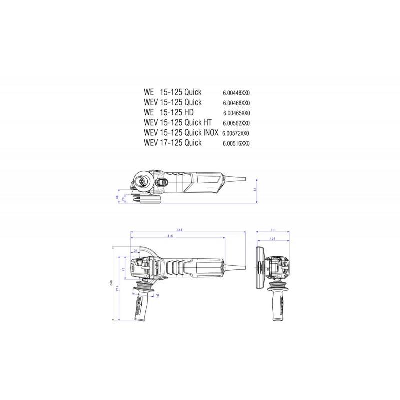 Metabo Meuleuse d'angle 1550W D125mm WE 15-125 Quick 600448000 Metabo Kobleo Metabo Meuleuse d'angle 1550W D125mm WE 15-125 Quick 600448000 Metabo Kobleo