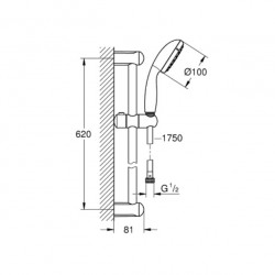 Grohe Ensemble de douche 2 jets avec barre Tempesta 100 26162001 Grohe Kobleo