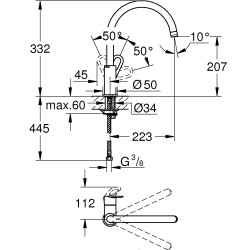 Grohe Mitigeur monocommande évier bec haut Bauloop 31368000 Grohe Kobleo Grohe Mitigeur monocommande évier bec haut Bauloop 31368000 Grohe Kobleo