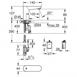 Grohe Robinet infrarouge monofluide Euroeco Cosmopolitan E 36271000 Grohe Kobleo