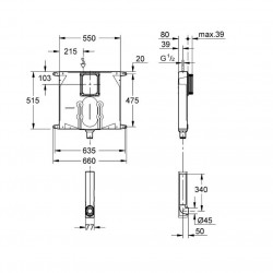 Grohe Réservoir de chasse 38863000 Grohe Kobleo
