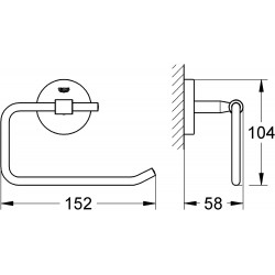Grohe Support pour papier chromé Bau Cosmopolitan 40457001 Grohe Kobleo