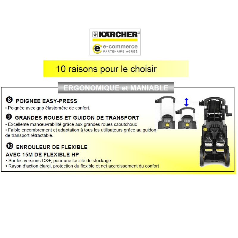 Karcher Nettoyeur Haute Pression 130 bar 2700W HD6/13C+ Karcher Kobleo Karcher Nettoyeur Haute Pression 130 bar 2700W HD6/13C+ Karcher Kobleo
