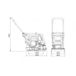 Altrad Plaque vibrante PCX 13/40 3kW 4 temps Honda GX120 13kN 400mm ALTRAD Kobleo