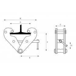Stockman Griffe d'accrochage palan mise en place rapide 2T BC20 Stockman Kobleo