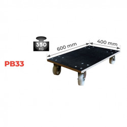 Stockman Plateau roulant bois 350kg 600x400mm roues polyamide PB33 Stockman Kobleo