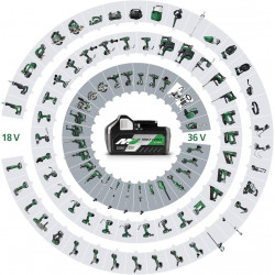 Hikoki BoosterPack MultiVolt 2x5Ah 18V-2,5Ah 36V chargeur UC18YSL3WEZ Hikoki Kobleo