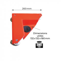 Stockman 4 Coins roulants 600kg dimensions utiles 132x132x180mm AR150 Stockman Kobleo