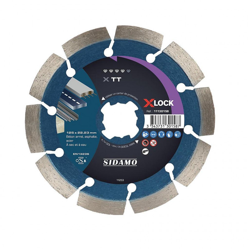 Sidamo Disque diamant 11130158 TT X-lock D125x22,23mm Sidamo Kobleo