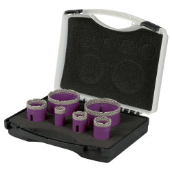 Sidamo Coffret de 6 trépans diamant à sec 11101450 M14 D22-30-35-42-68-76mm Kobleo