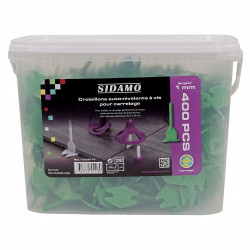 Sidamo Seau de 400 Croisillons auto-nivelant à vis 11255118 largeur 1mm Kobleo