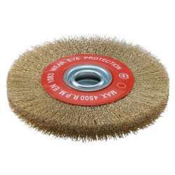Sidamo Brosse circulaire D150x25mm fils ondulés laitonnés avec bagues Sidamo Kobleo