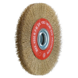 Sidamo Brosse circulaire D150x25mm fils ondulés laitonnés avec bagues Sidamo Kobleo
