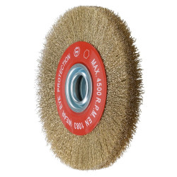 Sidamo Brosse circulaire D200x25mm fils ondulés laitonnés avec bagues Sidamo Kobleo