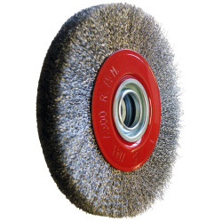 Sidamo Brosse circulaire D150x20mm fils ondulés inox avec bagues Sidamo Kobleo