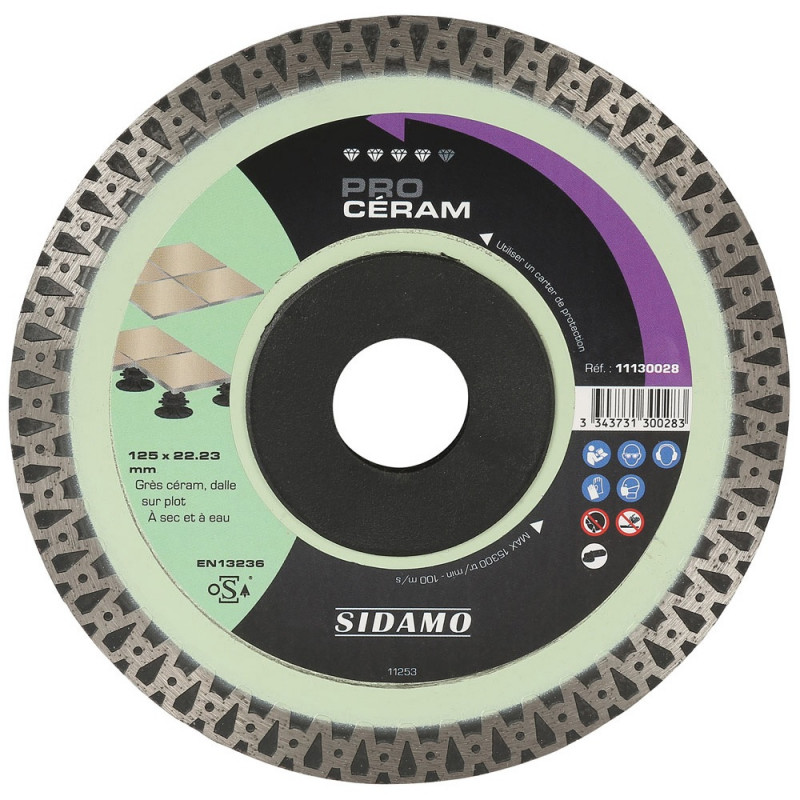 Sidamo Disque diamant Pro Ceram D125x22,23xHt10mm Sidamo Kobleo