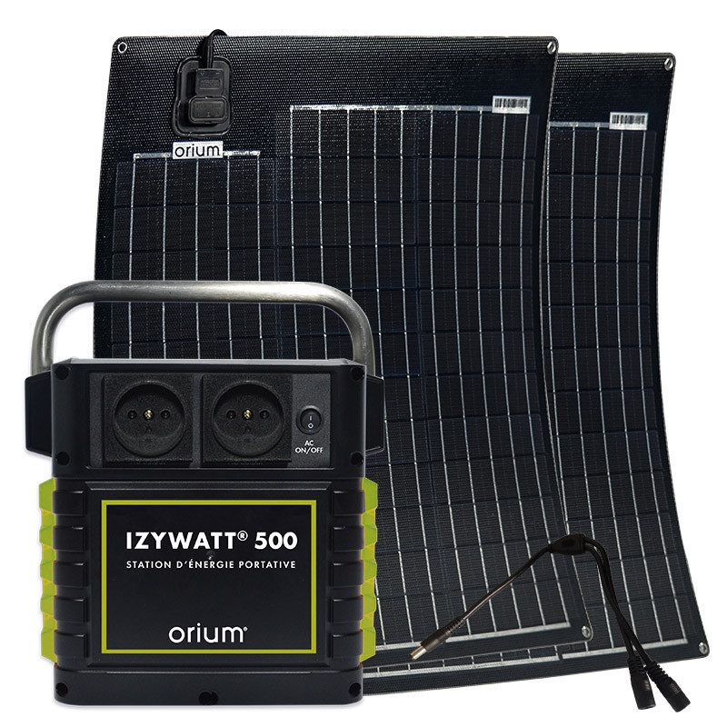 Orium Pack station d'énergie Izywatt 500 et 2 panneaux solaires 50W Kobleo